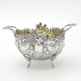 Hanau Sterling Silver Art Nouveau Pattern Sugar Bowl Antique c1860 German