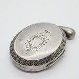 Victorian Sterling Silver Aesthetic Mourning Locket 1879 Antique Birmingham