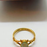 Victorian 18ct Yellow Gold & Cabochon Fire Opal Band Ring Antique c1890