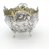 Hanau Sterling Silver Art Nouveau Pattern Sugar Bowl Antique c1860 German