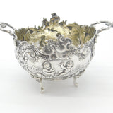 Hanau Sterling Silver Art Nouveau Pattern Sugar Bowl Antique c1860 German