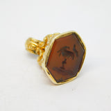 Georgian 9ct Gold Cased Carved Agate Pliny Doves Intaglio Fob Seal Antique