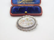 Victorian 9ct Gold on Sterling Silver Floral Aesthetic Brooch Antique c1880