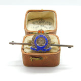 WWII-era Sterling Silver & Enamel Suffolk Regiment Sweetheart Brooch Antique