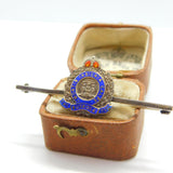WWII-era Sterling Silver & Enamel Suffolk Regiment Sweetheart Brooch Antique
