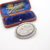 Victorian 9ct Gold on Sterling Silver Floral Aesthetic Brooch Antique c1880