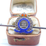 WWII-era Sterling Silver & Enamel Suffolk Regiment Sweetheart Brooch Antique