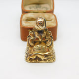 Victorian Rolled Gold Fox Mask & Running Hound Carnelian Fob Seal c1860 Antique