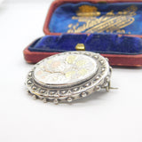 Victorian 9ct Gold on Sterling Silver Floral Aesthetic Brooch Antique c1880