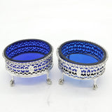 George III Sterling Silver Pair of Pierced Salt Cellars Antique 1774 London