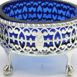 George III Sterling Silver Pair of Pierced Salt Cellars Antique 1774 London