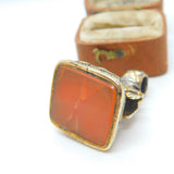 Victorian Rolled Gold Fox Mask & Running Hound Carnelian Fob Seal c1860 Antique