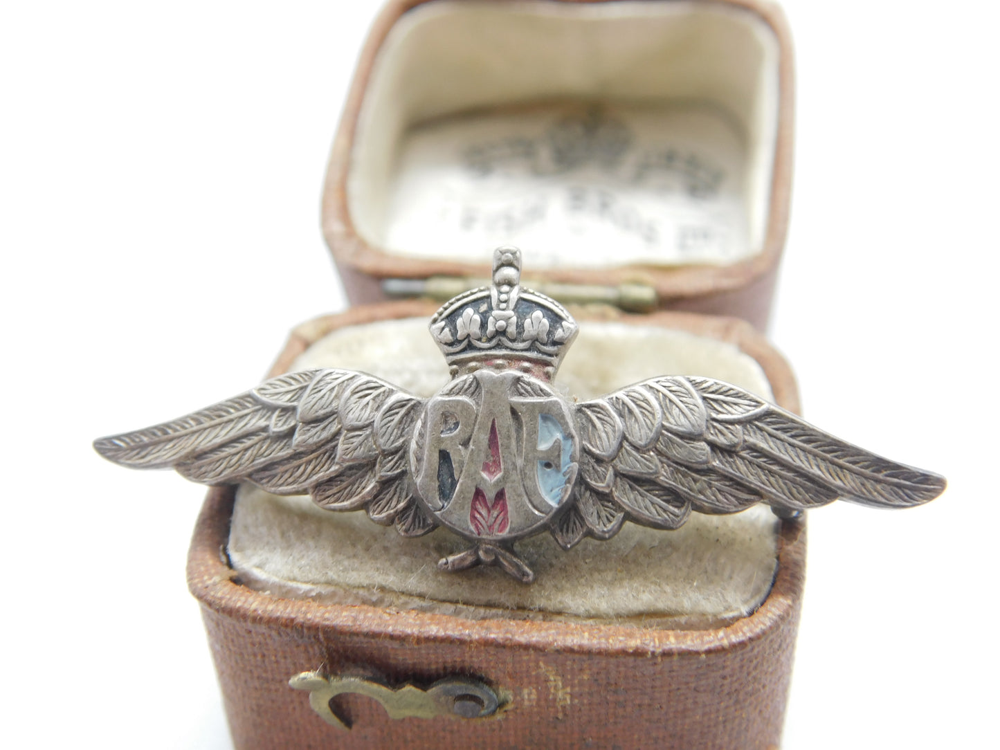 WWII-era Sterling Silver RAF Wings Sweetheart Brooch Antique c1940