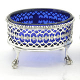 George III Sterling Silver Pair of Pierced Salt Cellars Antique 1774 London