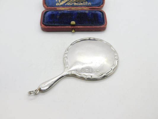 Sterling Silver Chatelaine Mirror Fob or Pendant 1921 Birmingham Antique