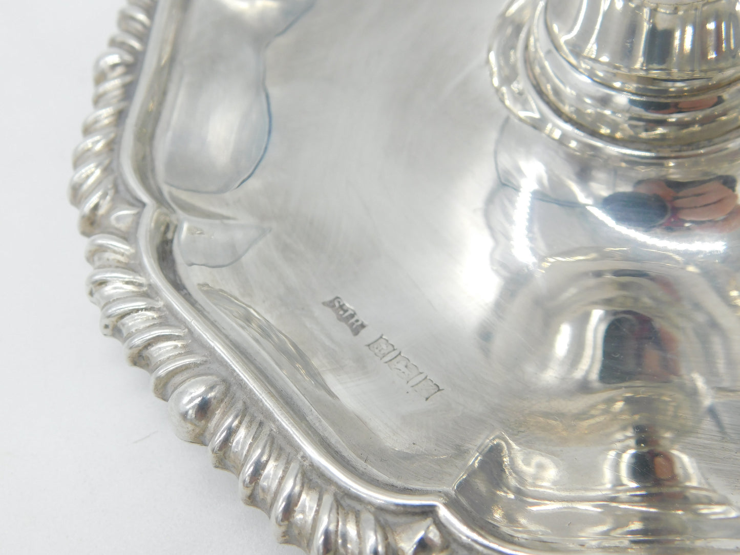 Georgian Style Sterling Silver Chamberstick Vintage 1974 Birmingham