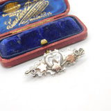 Victorian 9ct Gold & Sterling Silver Ivy Leaf Sweetheart Brooch 1895 Chester
