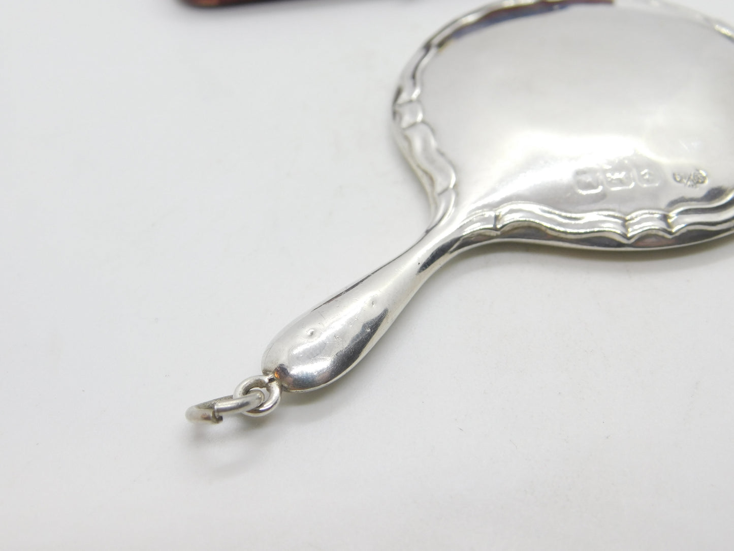 Sterling Silver Chatelaine Mirror Fob or Pendant 1921 Birmingham Antique