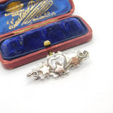 Victorian 9ct Gold & Sterling Silver Ivy Leaf Sweetheart Brooch 1895 Chester