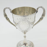 Victorian Silver Plated Two-Handled Floral Trophy Cup Antique c1900 Un-Engraved