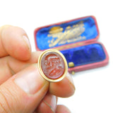 Grand Tour 15ct Gold & Carnelian Intaglio Seal Fob of Epictetus Georgian c1830