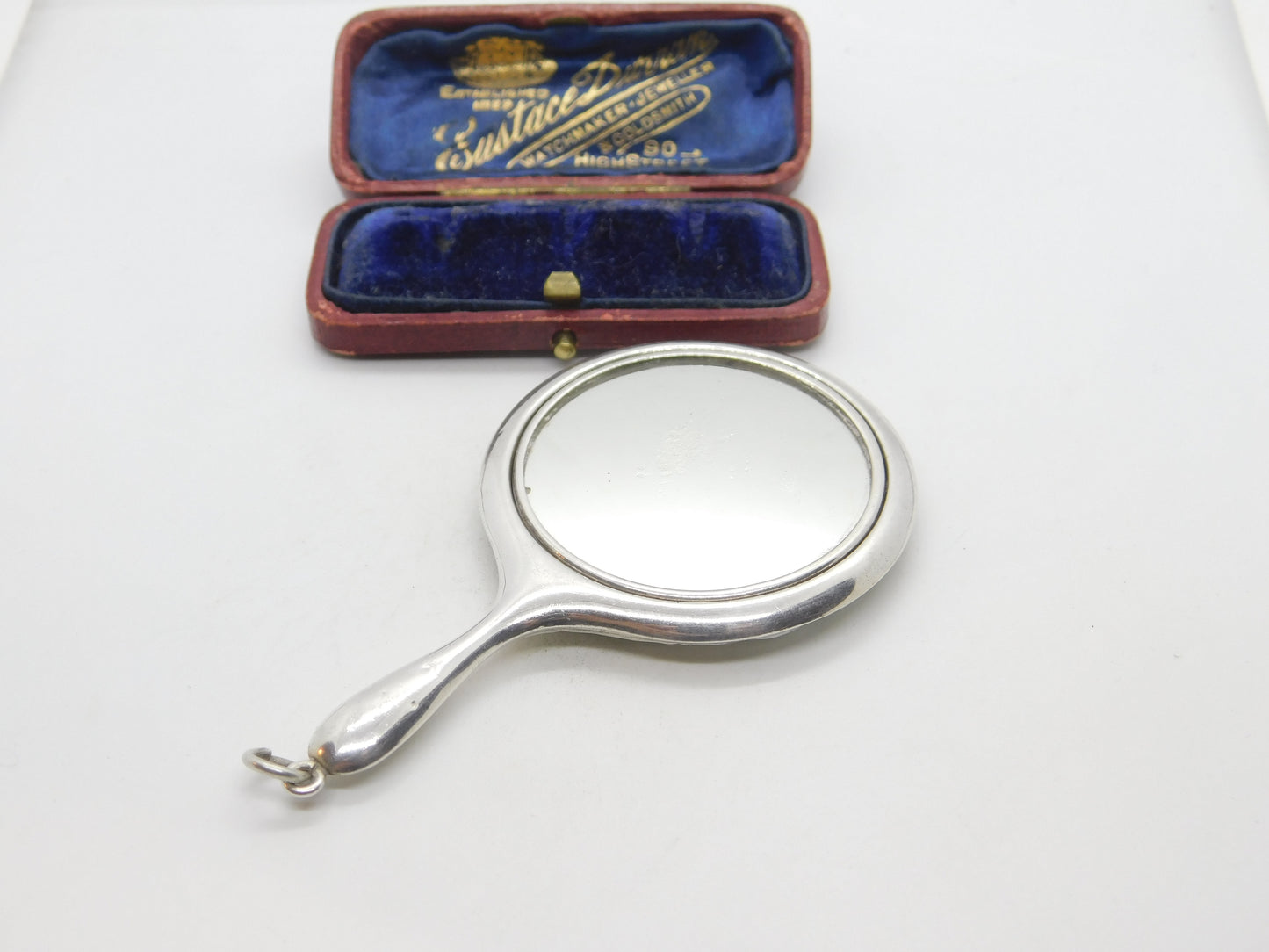 Sterling Silver Chatelaine Mirror Fob or Pendant 1921 Birmingham Antique