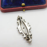 Victorian 9ct Gold & Sterling Silver Ivy Leaf Sweetheart Brooch 1895 Chester