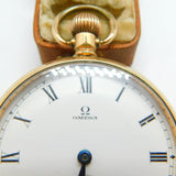 Omega 15-Jewel Gold Plated Open Face Pocket Watch Dennison Case c1935