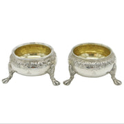 Scottish William IV Pair of Sterling Silver Salt Cellars Antique Edinburgh