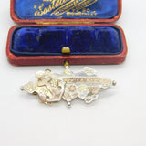 Victorian 9ct Gold & Sterling Silver 'Remember Me' Naval Sweetheart Brooch 1901