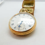 Omega 15-Jewel Gold Plated Open Face Pocket Watch Dennison Case c1935