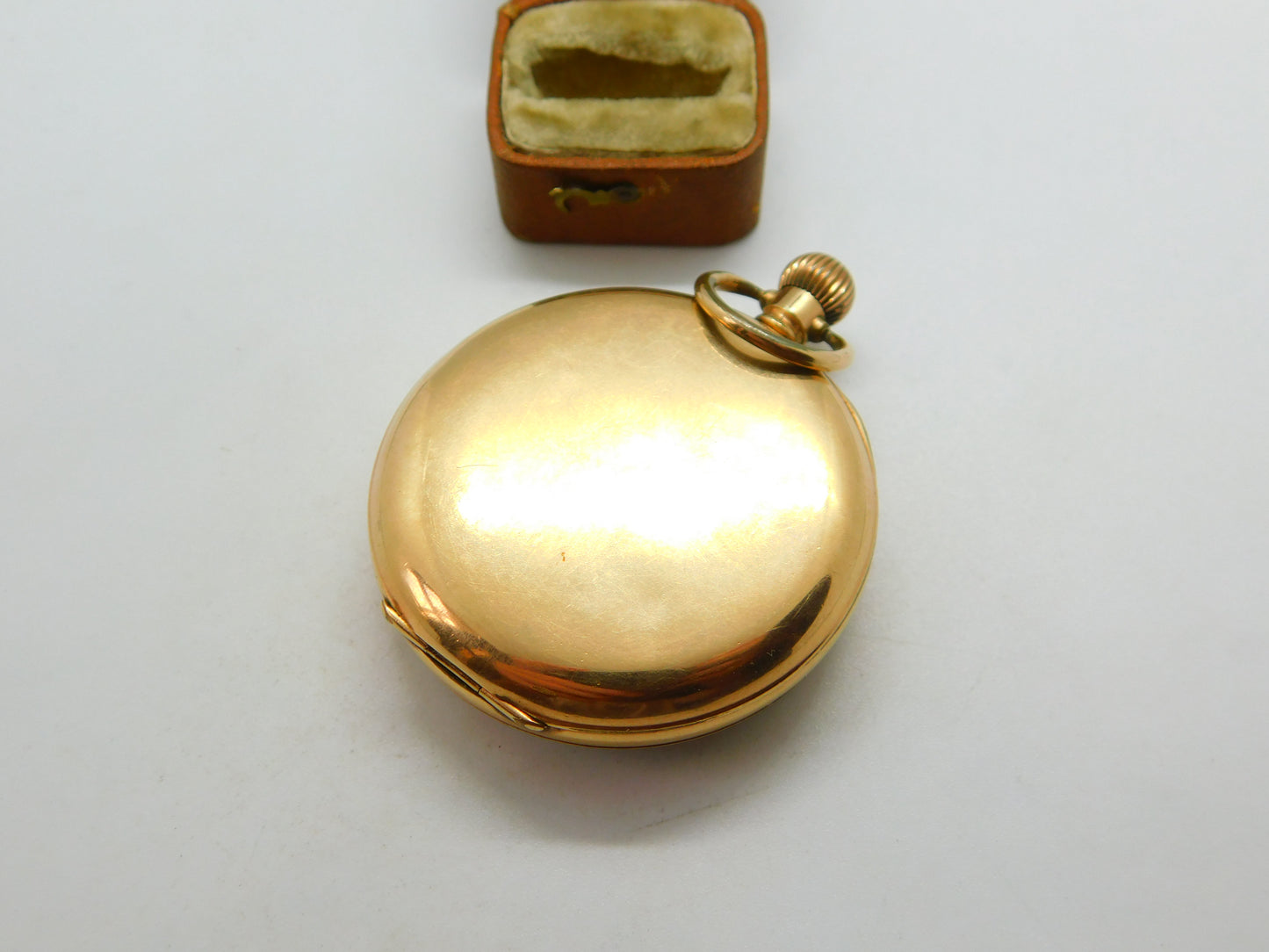 Omega 15-Jewel Gold Plated Open Face Pocket Watch Dennison Case c1935