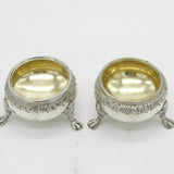 Scottish William IV Pair of Sterling Silver Salt Cellars Antique Edinburgh