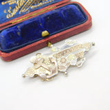 Victorian 9ct Gold & Sterling Silver 'Remember Me' Naval Sweetheart Brooch 1901