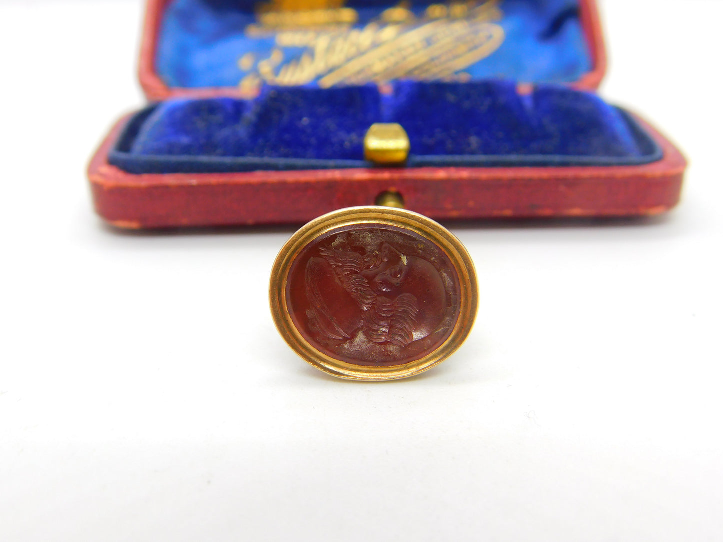 Grand Tour 15ct Gold & Carnelian Intaglio Seal Fob of Epictetus Georgian c1830