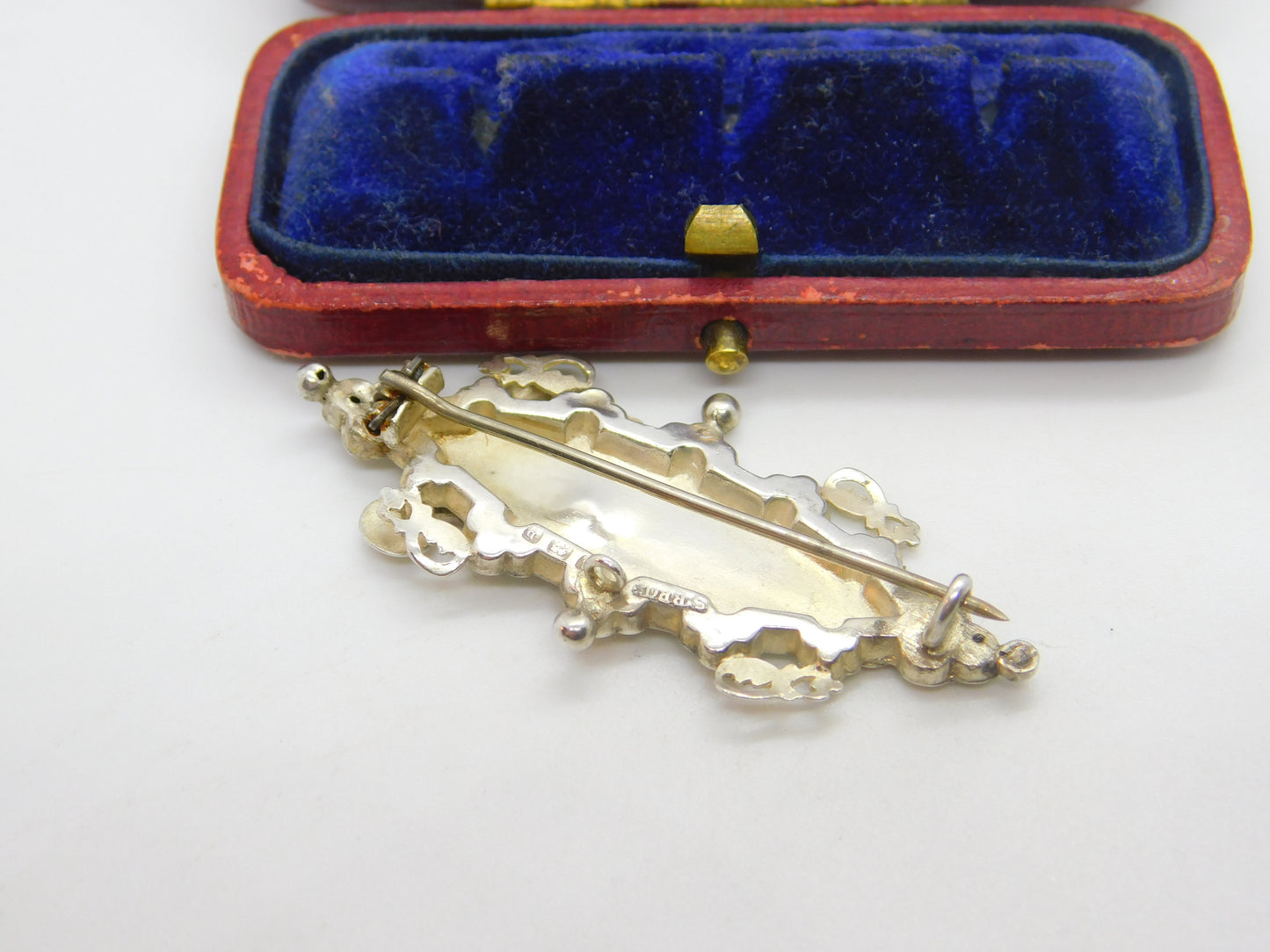 Victorian 9ct Gold & Sterling Silver 'Remember Me' Naval Sweetheart Brooch 1901