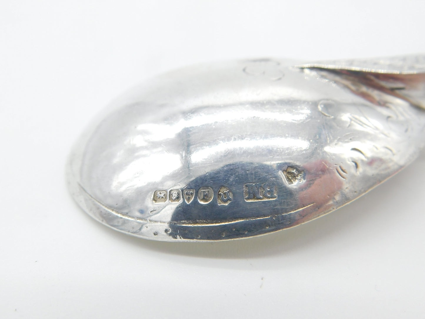 Sterling Silver 'Ave Maria' Apostle Picture Bowl Spoon Antique 1902 Chester