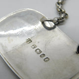 Victorian Sterling Silver Bright Cut Rum Decanter Label Antique 1853 Sheffield