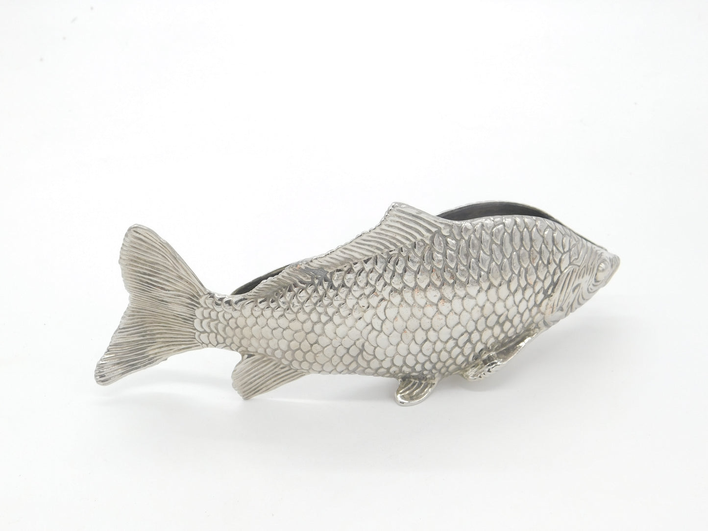 Silver Plated Letter Rack or Menu Holder in Fish Form Antique c1920 Art Deco