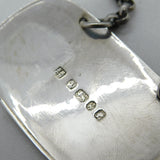 Victorian Sterling Silver Bright Cut Rum Decanter Label Antique 1853 Sheffield