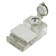 Edwardian Sterling Silver Combination Desk Stamp with Pocket Watch Holder 1906 Birmingham