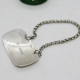 Victorian Sterling Silver Bright Cut Rum Decanter Label Antique 1853 Sheffield