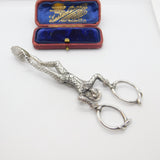 Georgian Revival Sterling Silver Novelty Circus Harlequin Sugar Scissors 1971