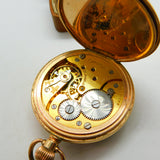 Omega 15-Jewel Gold Plated Open Face Pocket Watch Dennison Case c1935