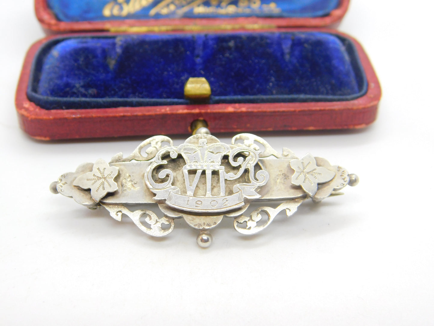 Victorian Sterling Silver Queen Victoria Memorial Brooch Antique 1901 Birmingham