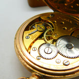 Omega 15-Jewel Gold Plated Open Face Pocket Watch Dennison Case c1935