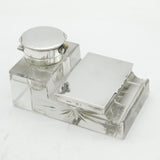 Edwardian Sterling Silver Combination Desk Stamp with Pocket Watch Holder 1906 Birmingham