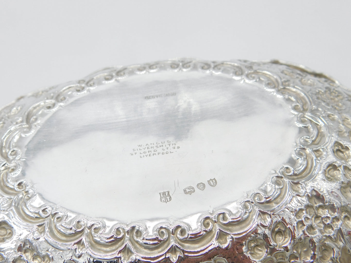 Victorian Sterling Silver Treat Dish 'Toujours Pret' Always Ready Antique 1890 London