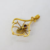 Edwardian 9ct Gold, Amethyst, Pearl & Diamond Spider Pendant Antique c1910