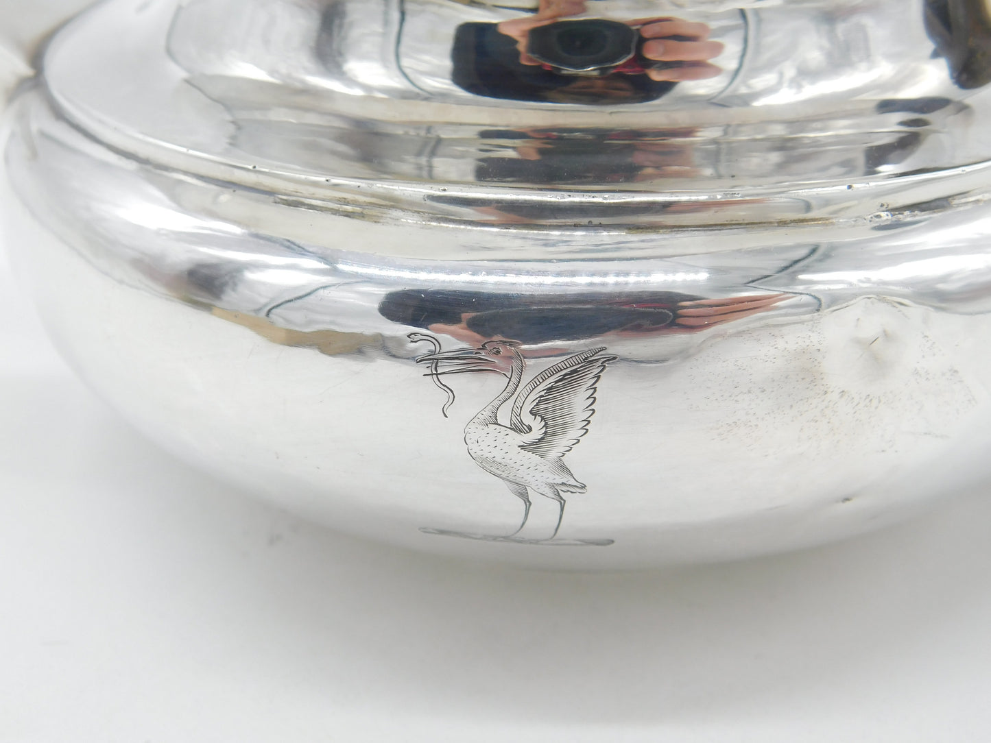 Georgian Sterling Silver Teapot Stork Finial & Goblin Handle 1806 London Antique